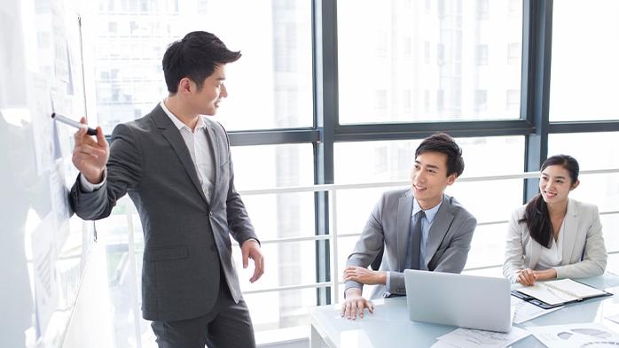 people working in an office