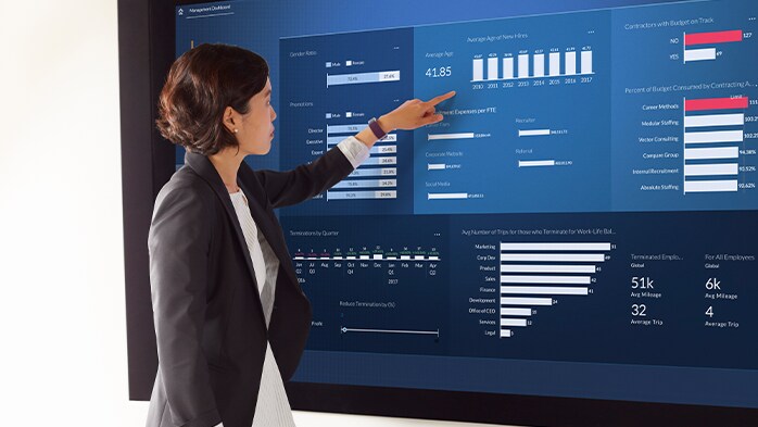 person working at board