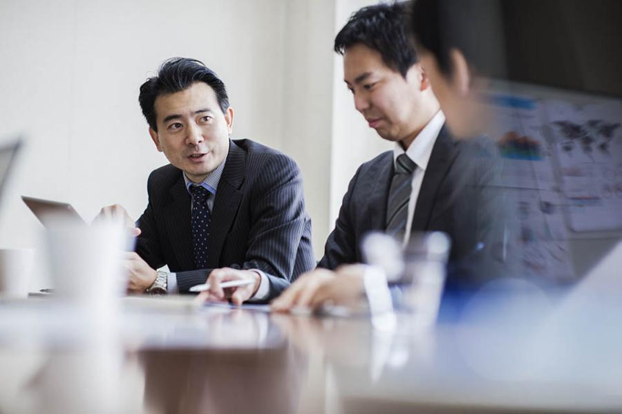 people working in an office